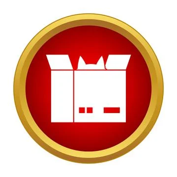 Cat peeking from delivery package icon button Illustrazione stock