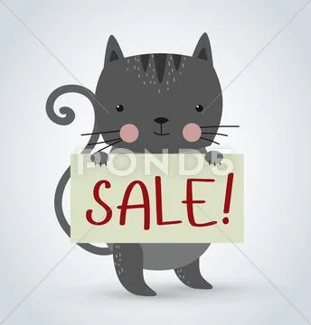 Cat pet animal holding strike clean plate board vector cartoon Stock Illustration