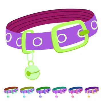 Cat pet collar vector cartoon graphic Stock Illustration