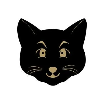 Cat pet head face icon, Vector illustration of funny cartoon cats Stock Illustration