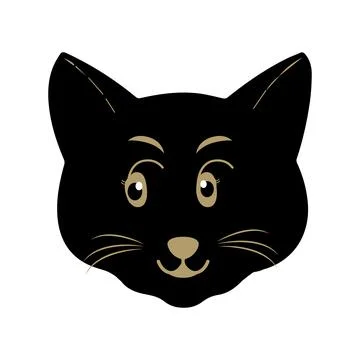 Cat pet head face icon, Vector illustration of funny cartoon cats Stock Illustration