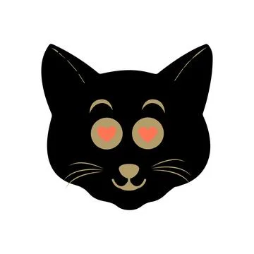 Cat pet head face icon, Vector illustration of funny cartoon cats Stock Illustration