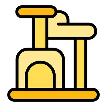 Cat pet house icon vector flat Stock Illustration