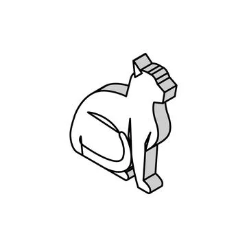 Cat pet isometric icon vector illustration Illustrazione stock