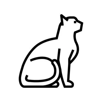 Cat pet line icon vector illustration Illustrazione stock