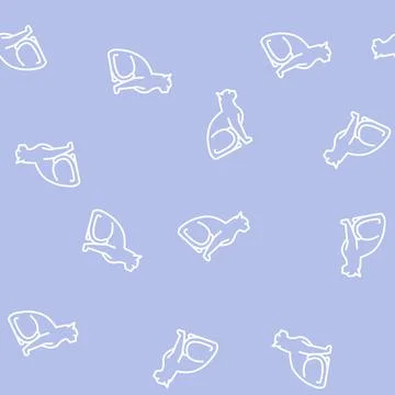 Cat pet line seamless pattern Illustrazione stock