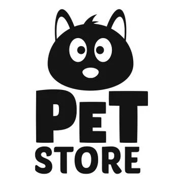 Cat pet store logo, simple style Stock Illustration