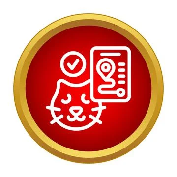 Cat pet tracking with gps location services icon Stock Illustration