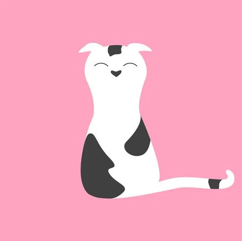 Cat on pink Stock Illustration