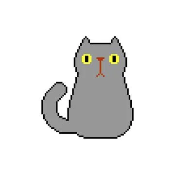 Cat Pixel art isolated. 8 bit Pet. pixelated Vector illustration Stock Illustration