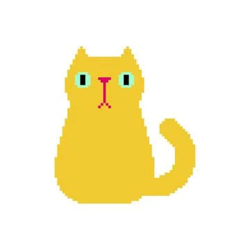 Cat Pixel art isolated. 8 bit Pet. pixelated Vector illustration Stock Illustration