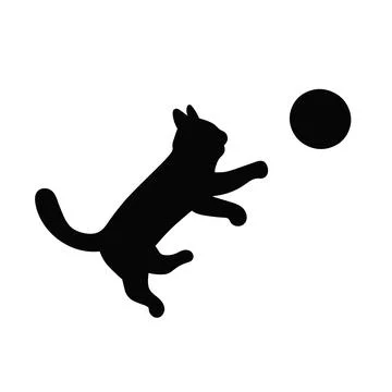 Cat playing with ball Stock Illustration