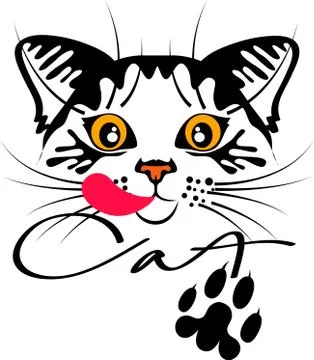 Cat portrait emblem Stock Illustration