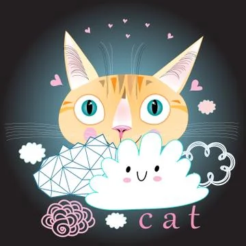 Cat portrait Stock Illustration