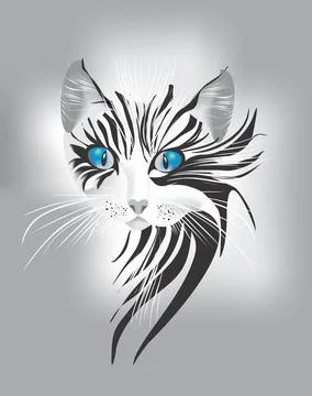 Cat portrait Stock Illustration