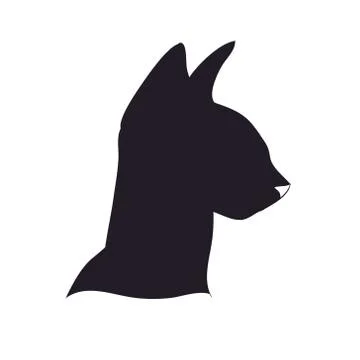 Cat portrait silhouette, vector Stock Illustration