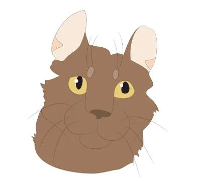Cat portrait, vector, white background Stock Illustration