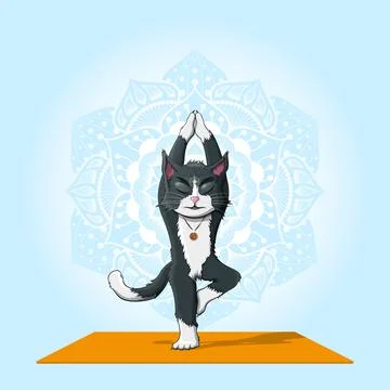 Cat practice yoga Stock Illustration