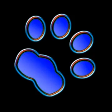 Cat print in the night - Neon effect Illustrazione stock