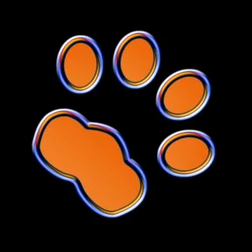Cat print in the night - Neon effect Illustrazione stock