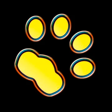 Cat print in the night - Neon effect Illustrazione stock