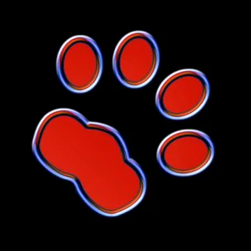 Cat print in the night - Neon effect Illustrazione stock