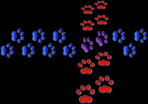 Cat print in the night - Neon effect Illustrazione stock