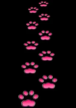 Cat prints in the night - Neon effect Illustrazione stock