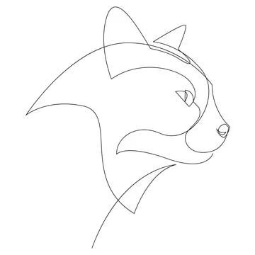 Cat profile in continuous line art drawing style Illustrazione stock