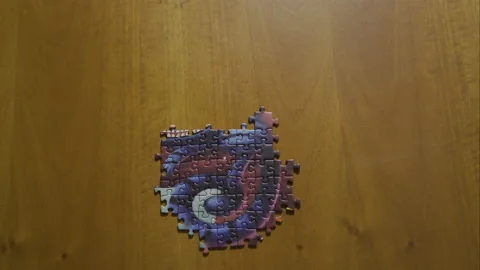 The cat puzzle in stop motion Stock Footage 231300615