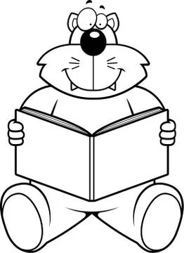 Cat Reading Stock Illustration