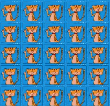 A cat repeated pattern eg papers and fabrics Stock Illustration