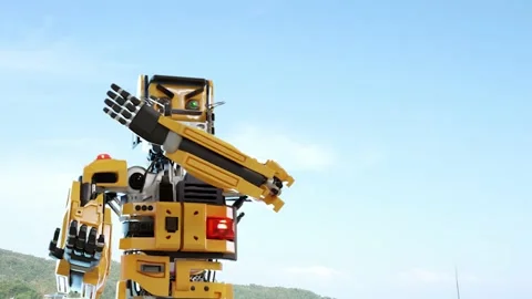Cat robot for industry 4.0 3d render Stock Footage 196901315