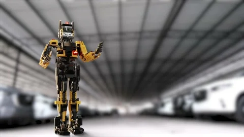 Cat robot for industry 4.0 3d render communication Stock Footage 204961431