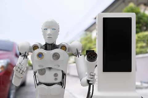 Cat robot for industry 4.0 3d render Stock Illustration