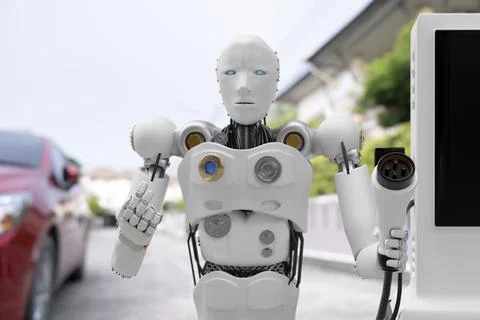 Cat robot for industry 4.0 3d render Stock Illustration