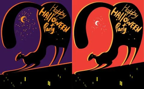 Cat on the roof Stock Illustration