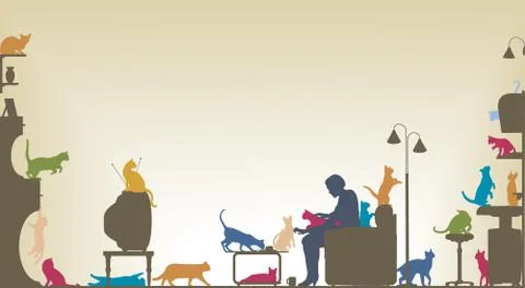 Cat room Stock-Illustration