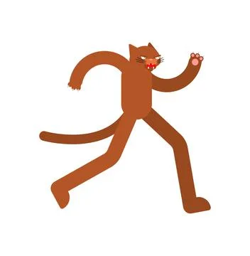 Cat is running. Pet run. Vector illustration イラスト素材