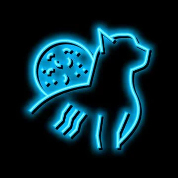 Cat scratch disease neon glow icon illustration Stock Illustration