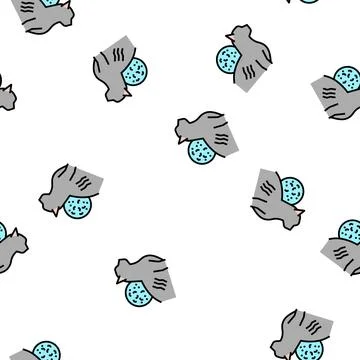 Cat scratch disease vector seamless pattern Stock Illustration