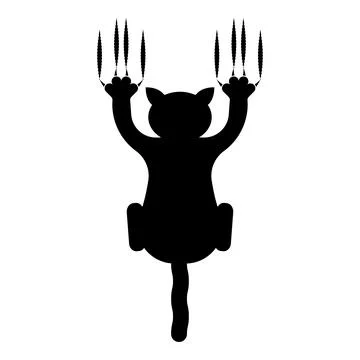 Cat scratching with claw marks harm icon black color vector illustration im.. Stock Illustration