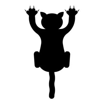 Cat scratching harm icon black color vector illustration image flat style Stock Illustration
