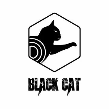 Cat scratching on hexagon design or image abstract cocncept. Stock Illustration
