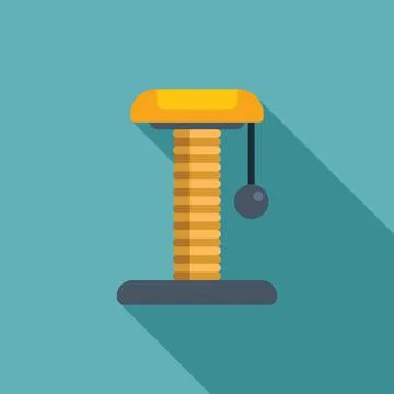 Cat scratching post with hanging ball for playing and exercising 스톡 일러스트