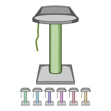 Cat scratching post helping feline scratch and play Stock Illustration