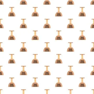 Cat scratching post house icons forming a repeated pattern Stock Illustration