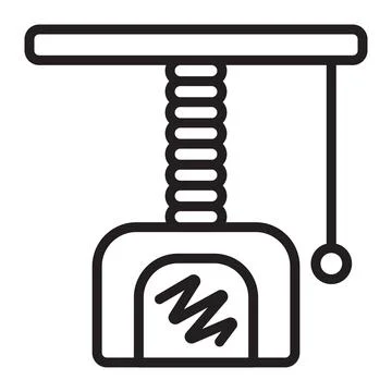 Cat scratching post line icon Stock Illustration