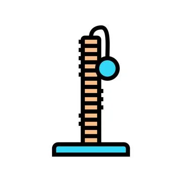 Cat scratching post pet home color icon vector illustration Stock Illustration