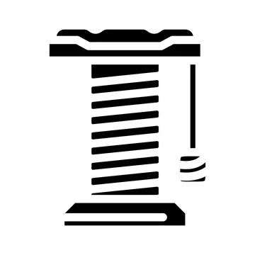 Cat scratching post pet home glyph icon vector illustration Stock Illustration
